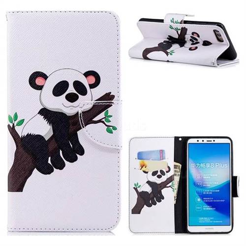 Tree Panda Leather Wallet Case for Huawei Y9 (2018)