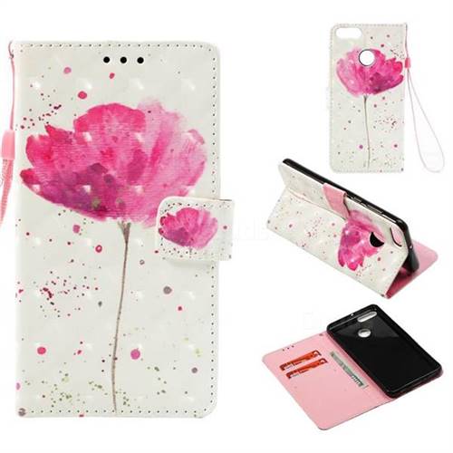 Watercolor 3D Painted Leather Wallet Case for Huawei Y9 (2018)