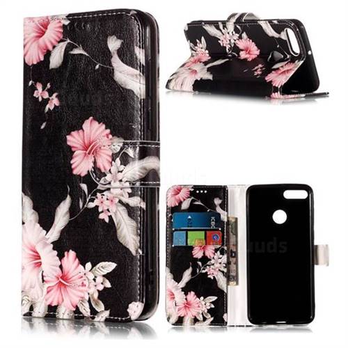 Azalea Flower PU Leather Wallet Case for Huawei Y9 (2018)