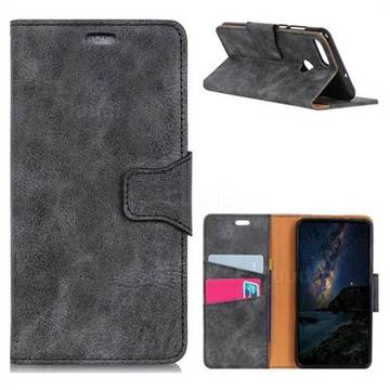 MURREN Luxury Retro Classic PU Leather Wallet Phone Case for Huawei Y9 (2018) - Gray