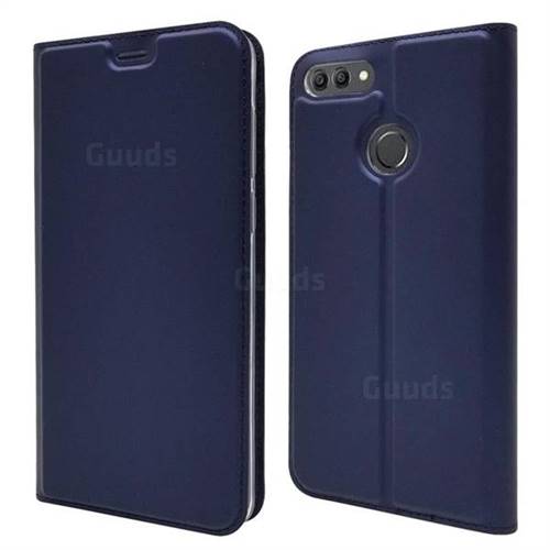 Ultra Slim Card Magnetic Automatic Suction Leather Wallet Case for Huawei Y9 (2018) - Royal Blue