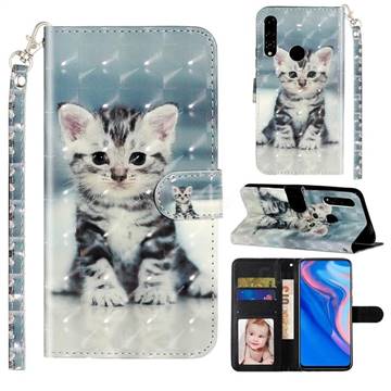 Kitten Cat 3D Leather Phone Holster Wallet Case for Huawei Y9 Prime (2019)