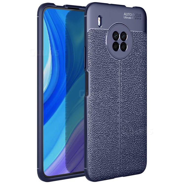 Luxury Auto Focus Litchi Texture Silicone TPU Back Cover for Huawei Y9a - Dark Blue