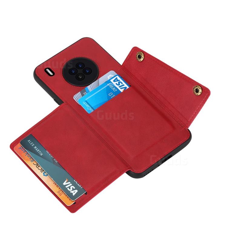  Cadorabo Funda para libro compatible con Huawei Nova 5T en  Apple RED - con cierre magnético, función de soporte y ranura para tarjetas  - Cartera Etui Cover Pouch PU Leather Flip 