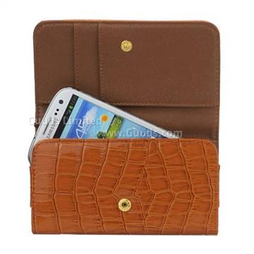 Stone Textured Leather Wallet Handbag Case for Samsung Galaxy S3 I9300 / S4 i9500 / iPhone 5 - Brown
