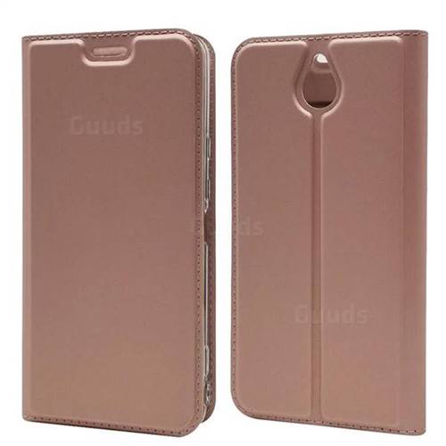 Ultra Slim Card Magnetic Automatic Suction Leather Wallet Case for Kyocera 705KC - Rose Gold