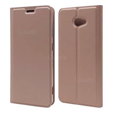 Ultra Slim Card Magnetic Automatic Suction Leather Wallet Case for Kyocera BASIO4 KYV47 - Rose Gold