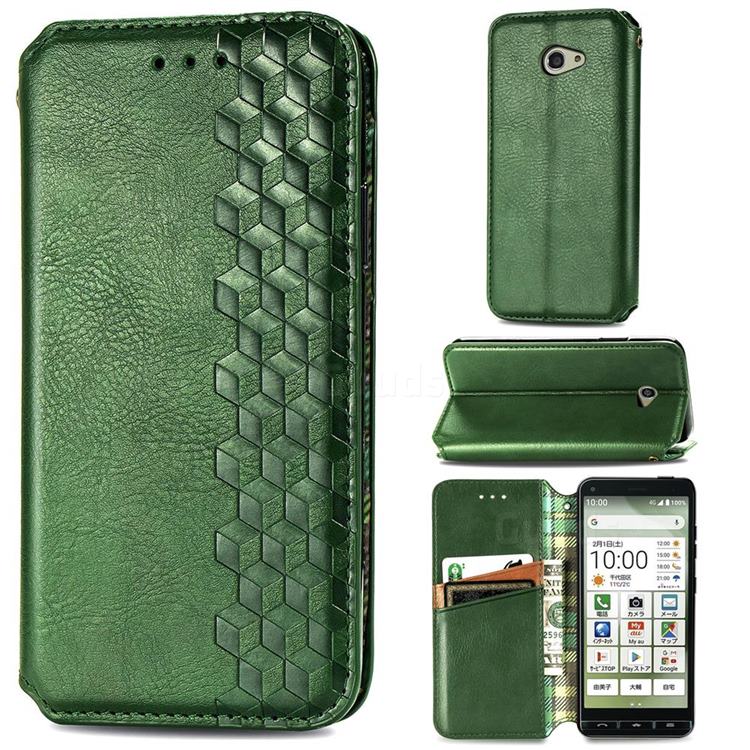 Ultra Slim Fashion Business Card Magnetic Automatic Suction Leather Flip Cover for Kyocera BASIO4 KYV47 - Green