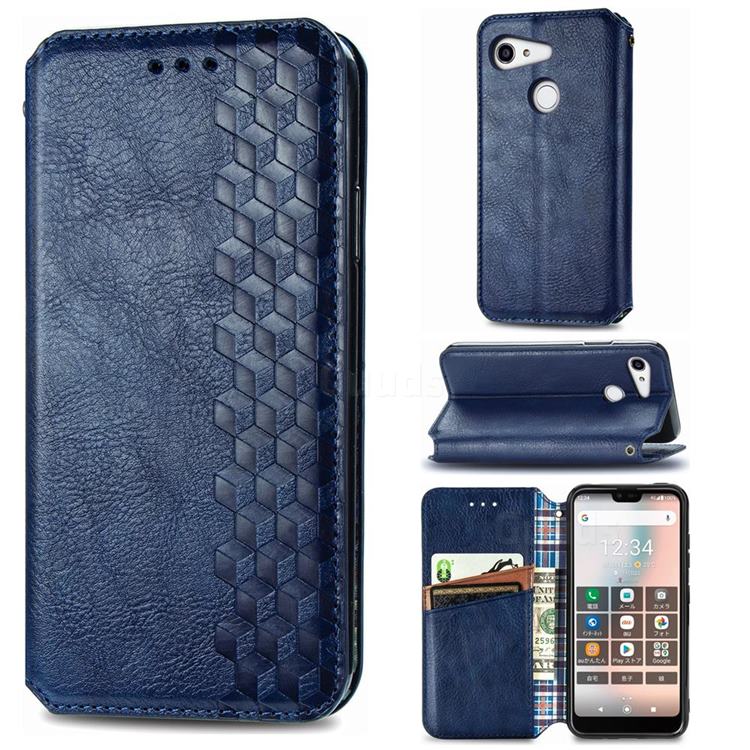 Ultra Slim Fashion Business Card Magnetic Automatic Suction Leather Flip Cover for Kyocera GRATINA KYV48 - Dark Blue