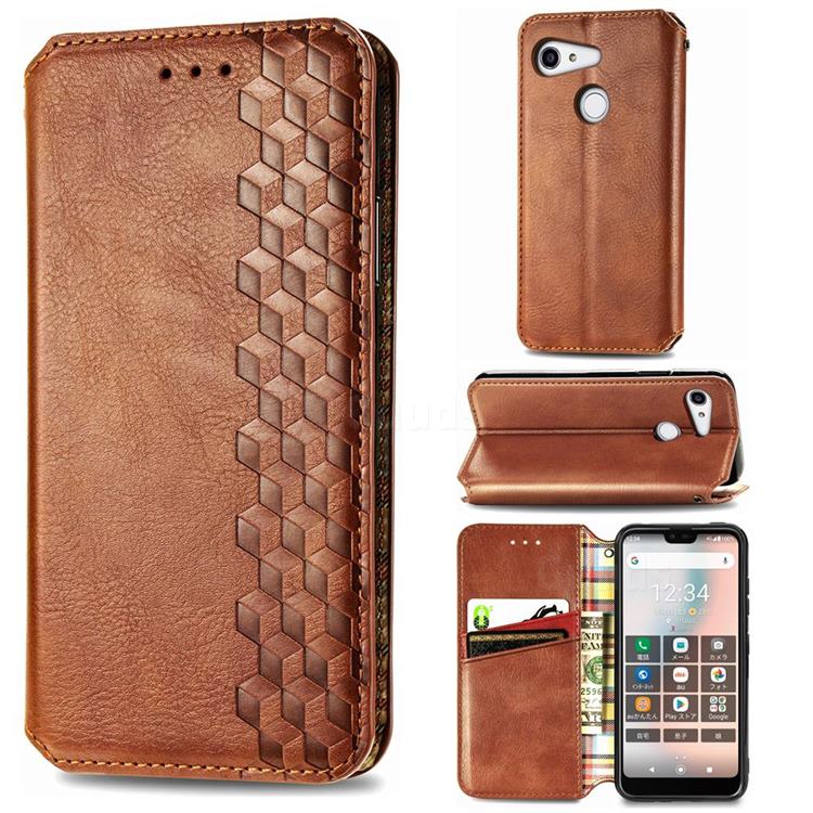 Ultra Slim Fashion Business Card Magnetic Automatic Suction Leather Flip Cover for Kyocera GRATINA KYV48 - Brown