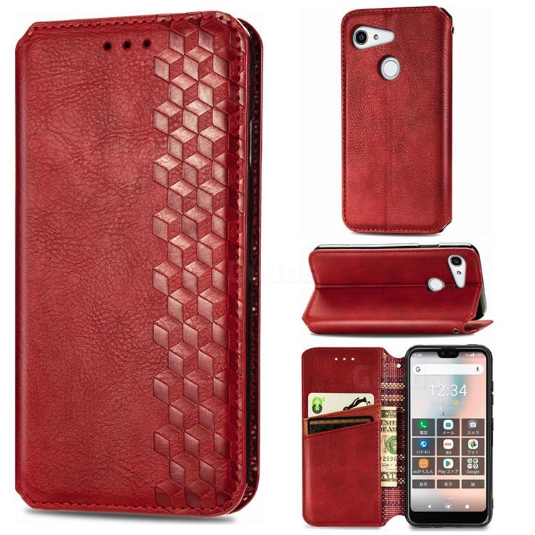 Ultra Slim Fashion Business Card Magnetic Automatic Suction Leather Flip Cover for Kyocera GRATINA KYV48 - Red