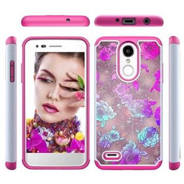 peony Flower Shock Absorbing Hybrid Defender Rugged Phone Case Cover for LG Aristo 2
