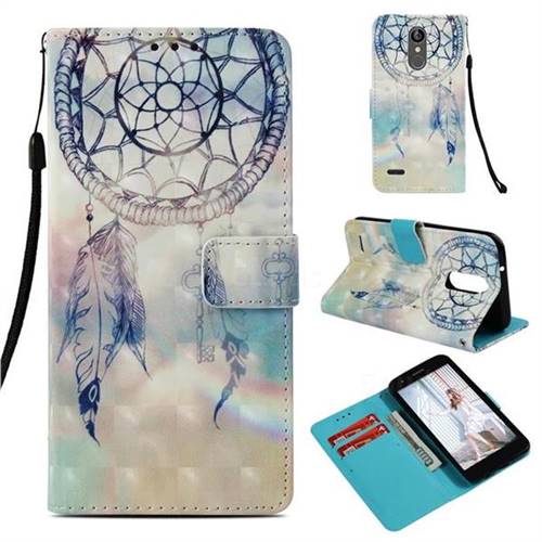 Fantasy Campanula 3D Painted Leather Wallet Case for LG Aristo 2