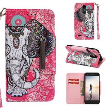 Totem Jumbo Big Metal Buckle PU Leather Wallet Phone Case for LG Aristo 2