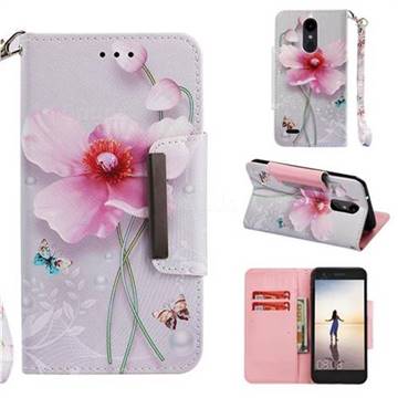 Pearl Flower Big Metal Buckle PU Leather Wallet Phone Case for LG Aristo 2