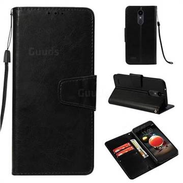 Retro Phantom Smooth PU Leather Wallet Holster Case for LG Aristo 2 - Black