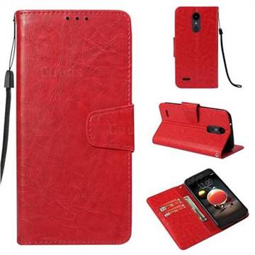 Retro Phantom Smooth PU Leather Wallet Holster Case for LG Aristo 2 - Red