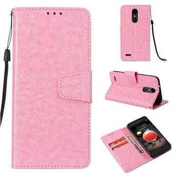 Retro Phantom Smooth PU Leather Wallet Holster Case for LG Aristo 2 - Pink