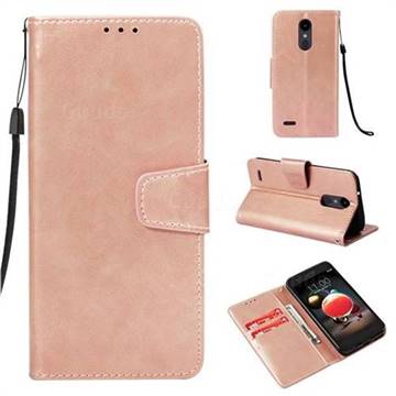 Retro Phantom Smooth PU Leather Wallet Holster Case for LG Aristo 2 - Rose Gold