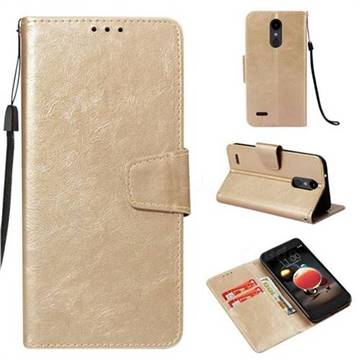 Retro Phantom Smooth PU Leather Wallet Holster Case for LG Aristo 2 - Champagne