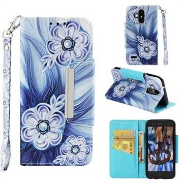 Button Flower Big Metal Buckle PU Leather Wallet Phone Case for LG Aristo 2
