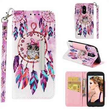 Owl Wind Chimes Big Metal Buckle PU Leather Wallet Phone Case for LG Aristo 2
