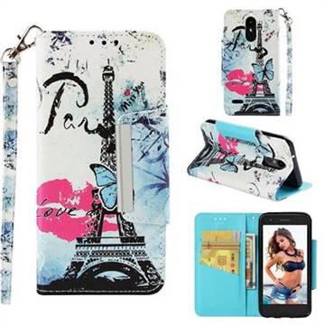 Lip Tower Big Metal Buckle PU Leather Wallet Phone Case for LG Aristo 2