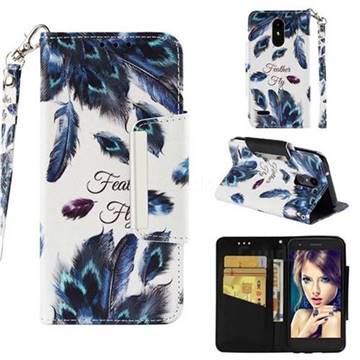 Peacock Feather Big Metal Buckle PU Leather Wallet Phone Case for LG Aristo 2