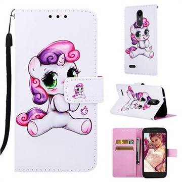 Playful Pony Matte Leather Wallet Phone Case for LG Aristo 2