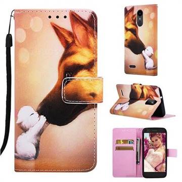 Hound Kiss Matte Leather Wallet Phone Case for LG Aristo 2