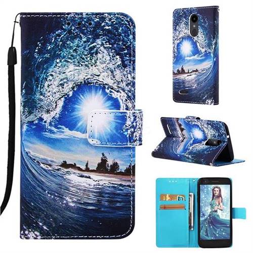 Waves and Sun Matte Leather Wallet Phone Case for LG Aristo 2