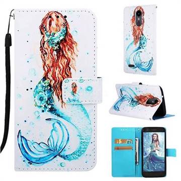 Mermaid Matte Leather Wallet Phone Case for LG Aristo 2
