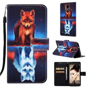 Water Fox Matte Leather Wallet Phone Case for LG Aristo 2