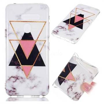 Inverted Triangle Black Soft TPU Marble Pattern Phone Case for LG G8 ThinQ (LG G8 ThinQ)