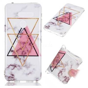 Inverted Triangle Powder Soft TPU Marble Pattern Phone Case for LG G8 ThinQ (LG G8 ThinQ)