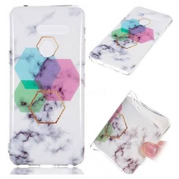 Hexagonal Soft TPU Marble Pattern Phone Case for LG G8 ThinQ (LG G8 ThinQ)