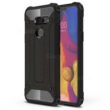 King Kong Armor Premium Shockproof Dual Layer Rugged Hard Cover for LG G8 ThinQ - Black Gold