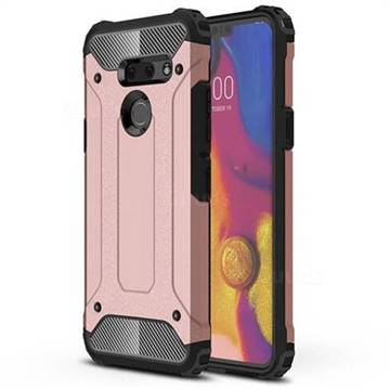 King Kong Armor Premium Shockproof Dual Layer Rugged Hard Cover for LG G8 ThinQ - Rose Gold