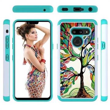 Multicolored Tree Shock Absorbing Hybrid Defender Rugged Phone Case Cover for LG G8 ThinQ
