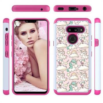 Pink Pony Shock Absorbing Hybrid Defender Rugged Phone Case Cover for LG G8 ThinQ