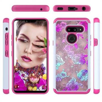 peony Flower Shock Absorbing Hybrid Defender Rugged Phone Case Cover for LG G8 ThinQ