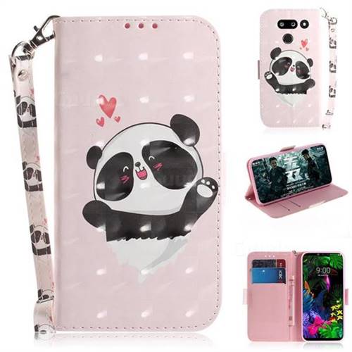 Heart Cat 3D Painted Leather Wallet Phone Case for LG G8 ThinQ (LG G8 ThinQ)