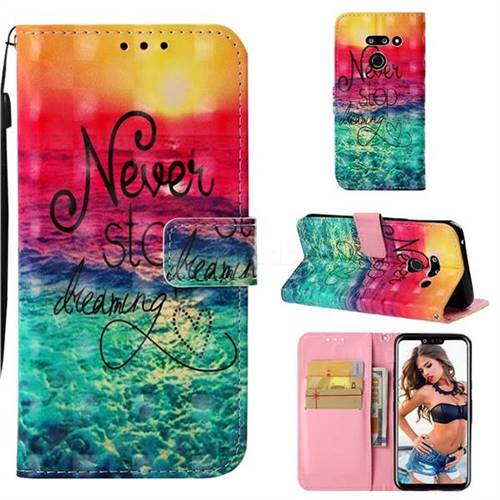 Colorful Dream Catcher 3D Painted Leather Wallet Case for LG G8 ThinQ