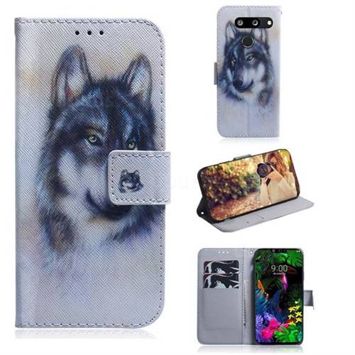 Snow Wolf PU Leather Wallet Case for LG G8 ThinQ