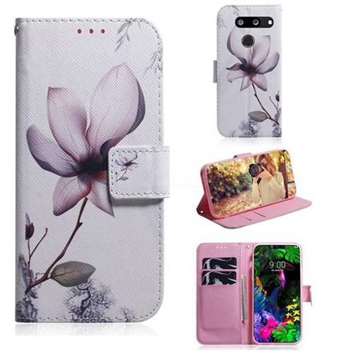 Magnolia Flower PU Leather Wallet Case for LG G8 ThinQ