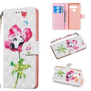 Flower Panda 3D Painted Leather Wallet Phone Case for LG G8 ThinQ