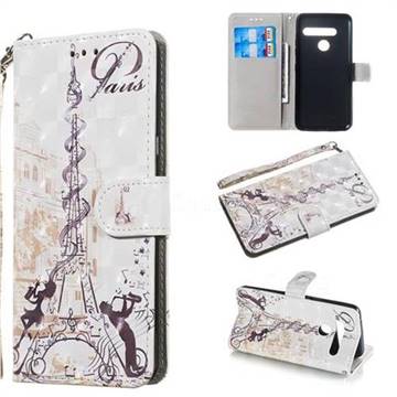 Tower Couple 3D Painted Leather Wallet Phone Case for LG G8 ThinQ