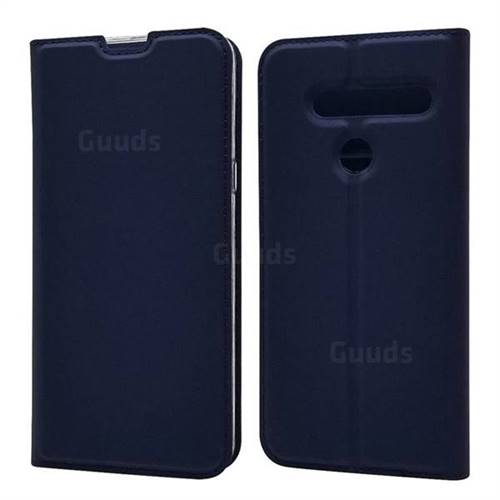 Ultra Slim Card Magnetic Automatic Suction Leather Wallet Case for LG G8 ThinQ - Royal Blue