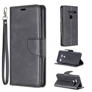 Classic Sheepskin PU Leather Phone Wallet Case for LG G8 ThinQ - Black