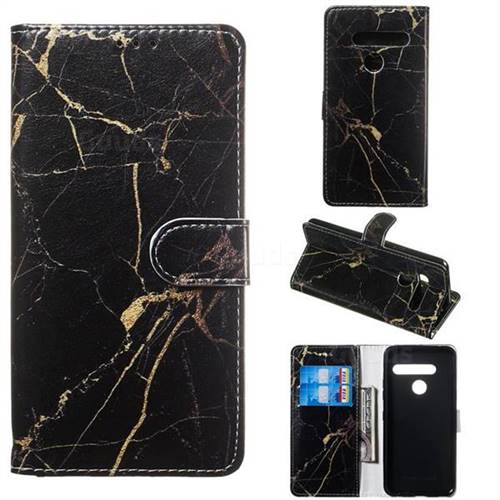 Black Gold Marble PU Leather Wallet Case for LG G8 ThinQ